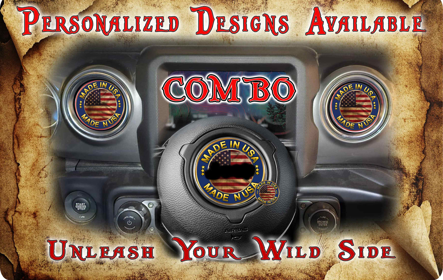 Steering wheel decal custom design