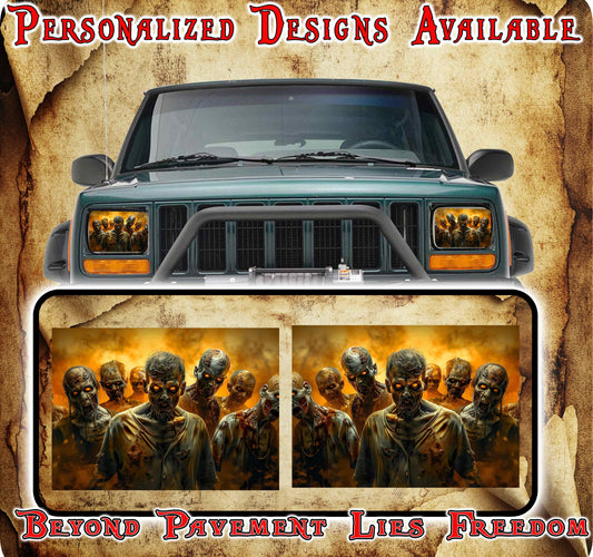 Zombies Eye decals for YJ or XJ 5x7 headlights
