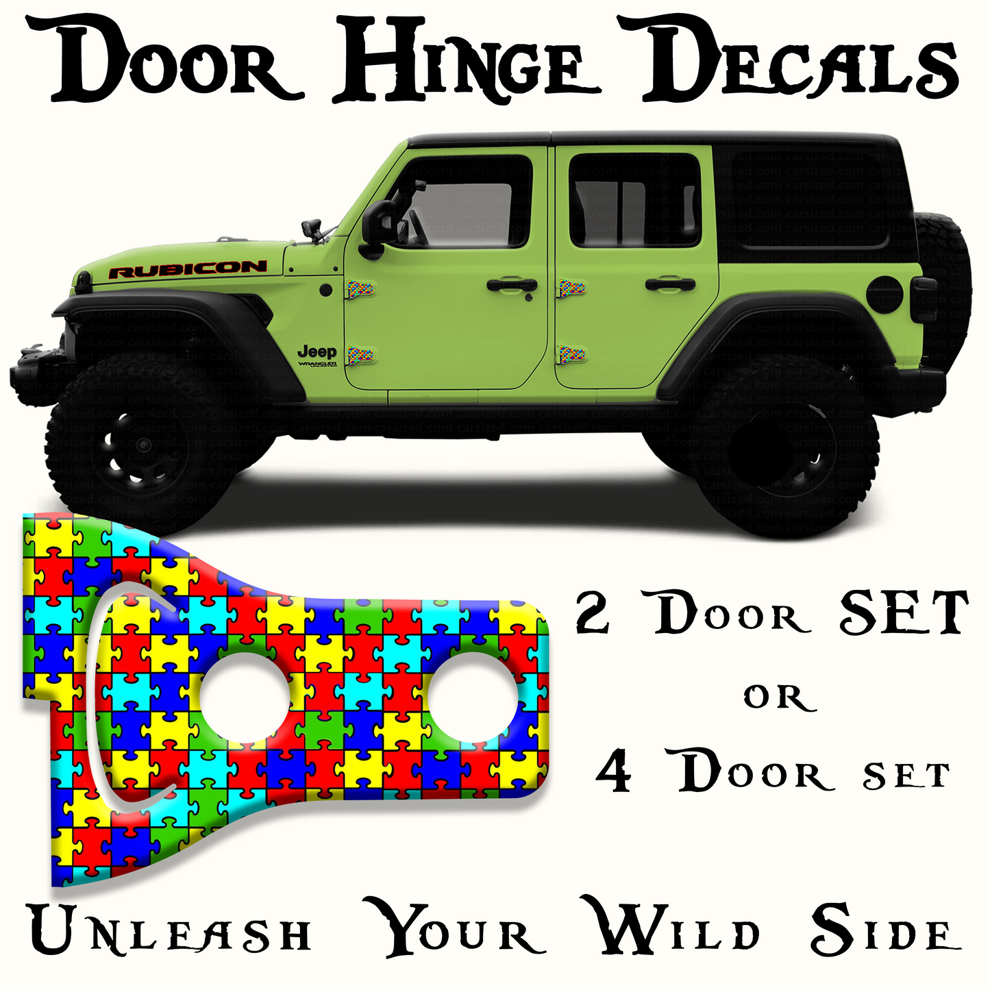 Autism puzzle Door hinge decals 38