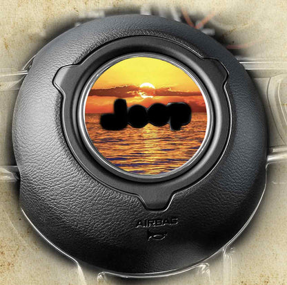Steering wheel decal Amazing sunset