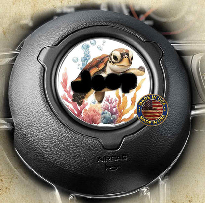 Steering wheel decal Sea turtle
