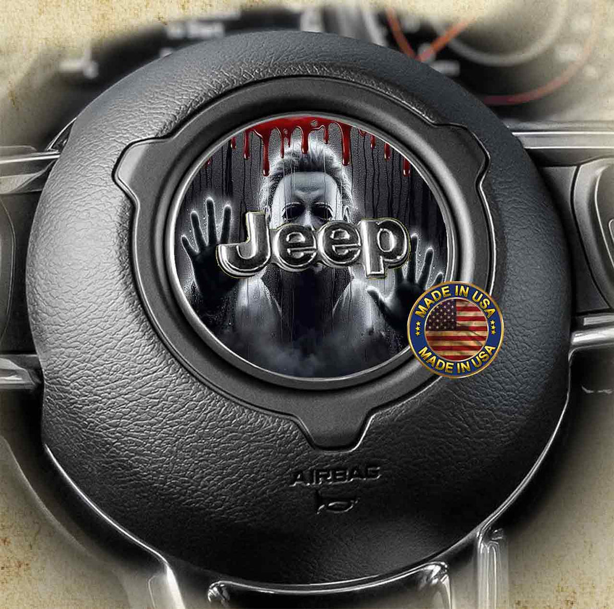 Steering wheel decal Mickel Myers – L & M custom graphics LLC