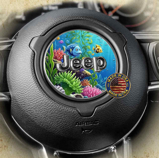Steering wheel decal reef fish