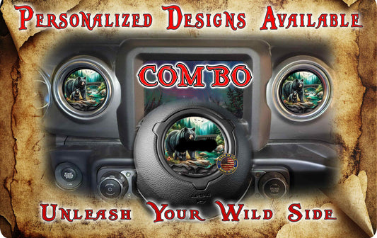 Steering wheel decal Bear 155