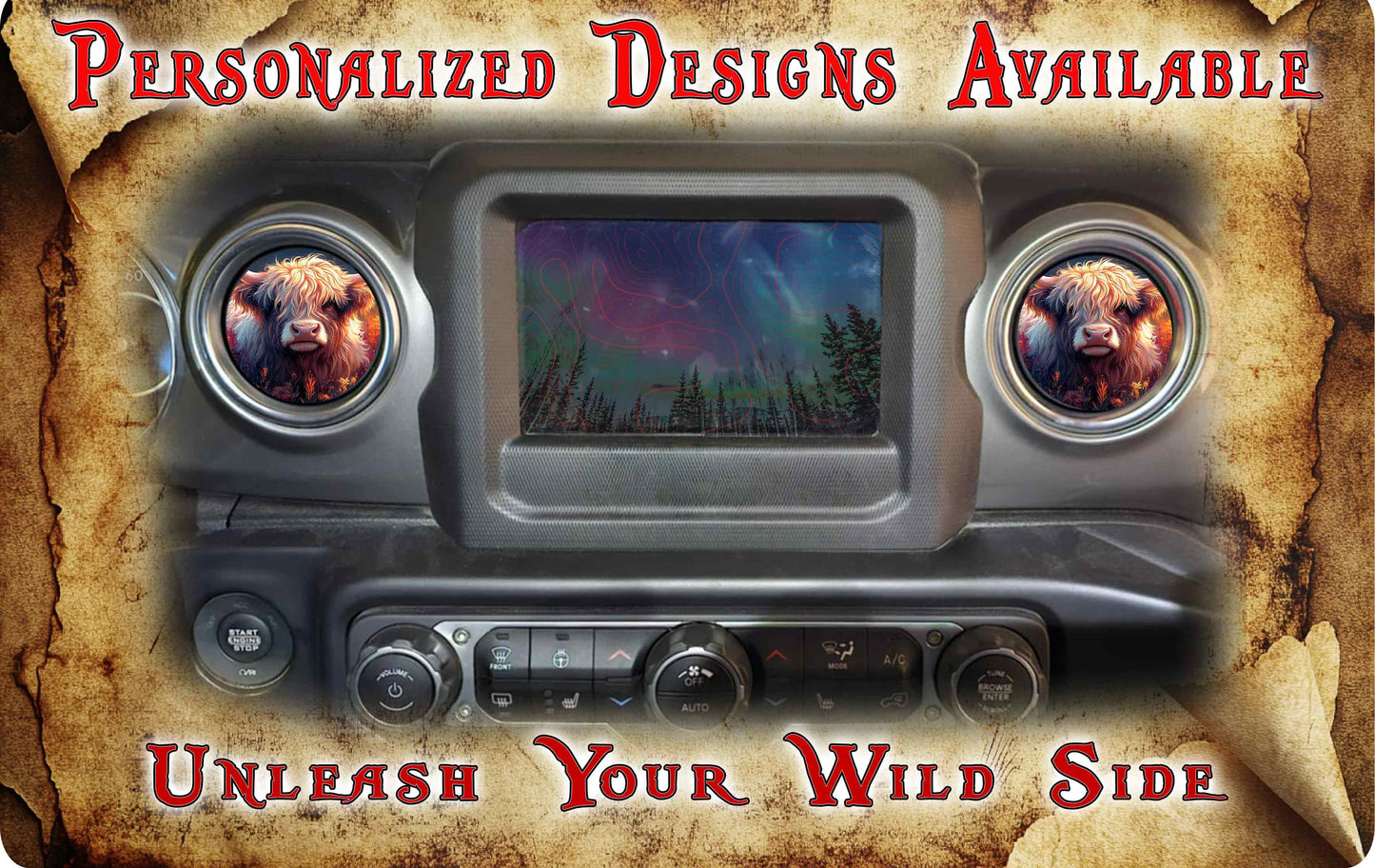 Steering wheel decal Highland cow 114