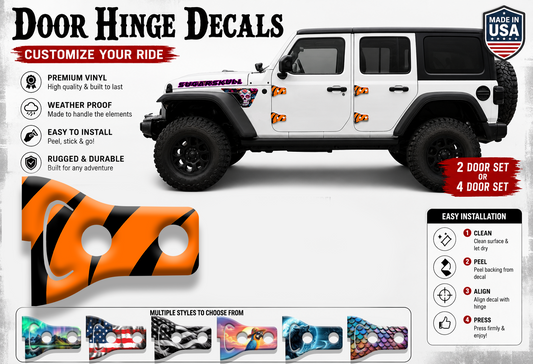 Tiger strips Door hinge decals 12