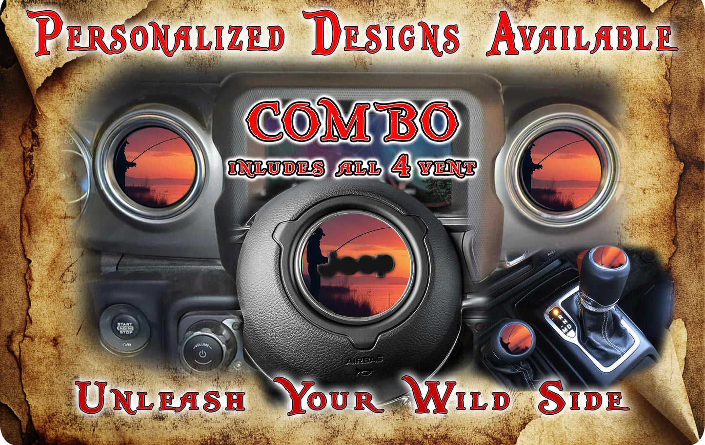 Steering wheel decal Fishing 139