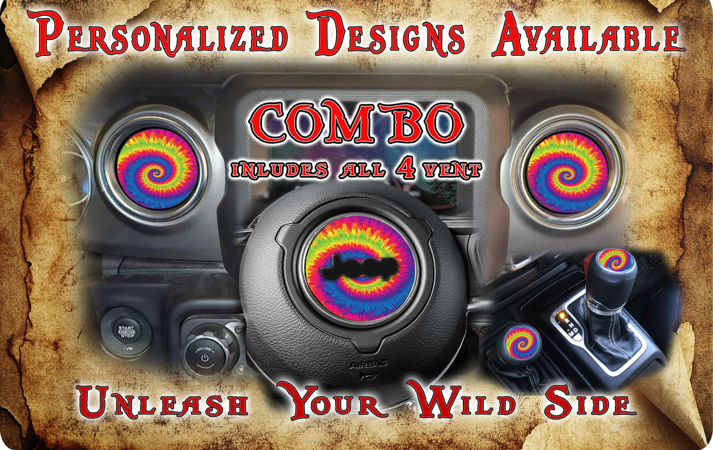 Steering wheel decal tie dye 205