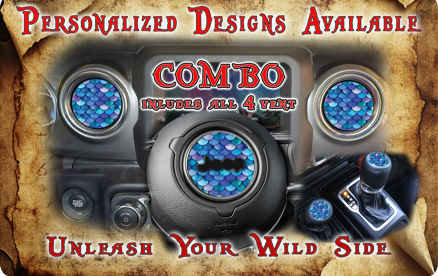 Steering wheel decal Mermaid scales 217