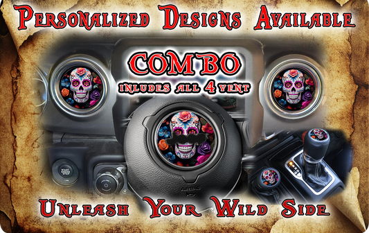 Steering wheel decal Sugar skull decal 272