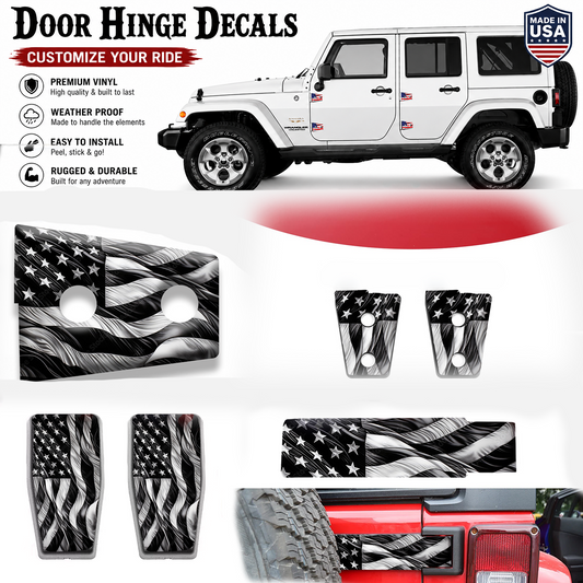 Black and white American flag 2