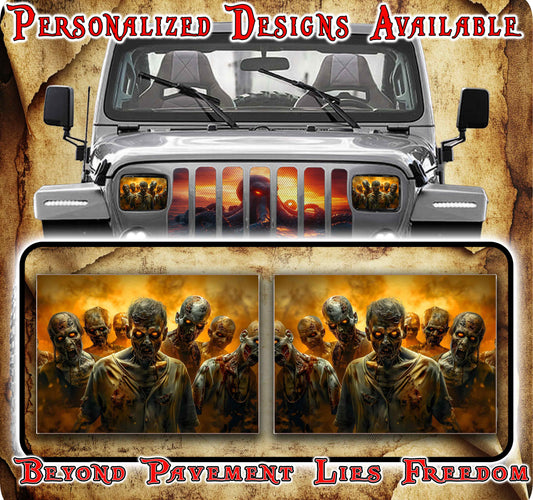 Zombies Eye decals for YJ or XJ 5x7 headlights