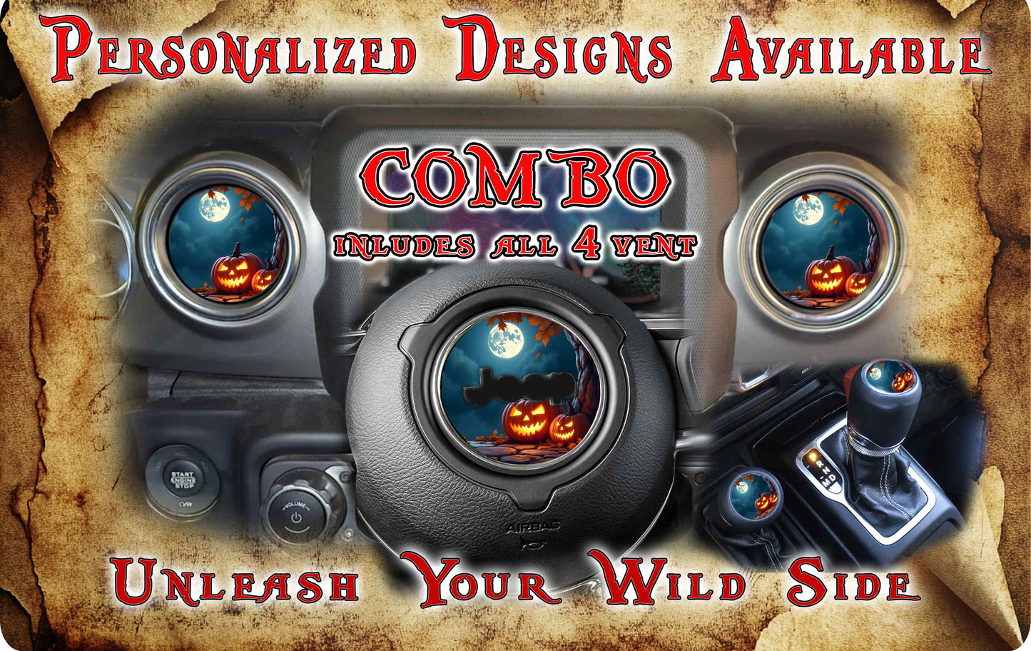 Steering wheel decal pumpkin patch 123