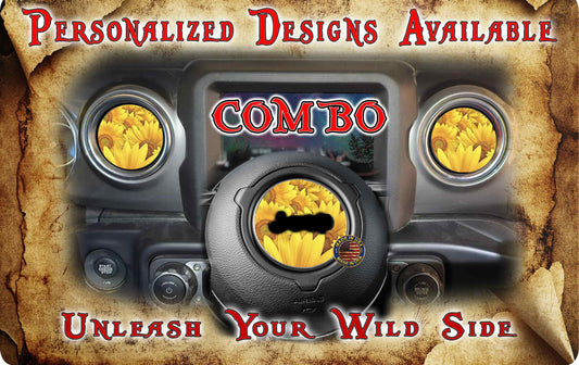 Steering wheel decal  Sunflower overload