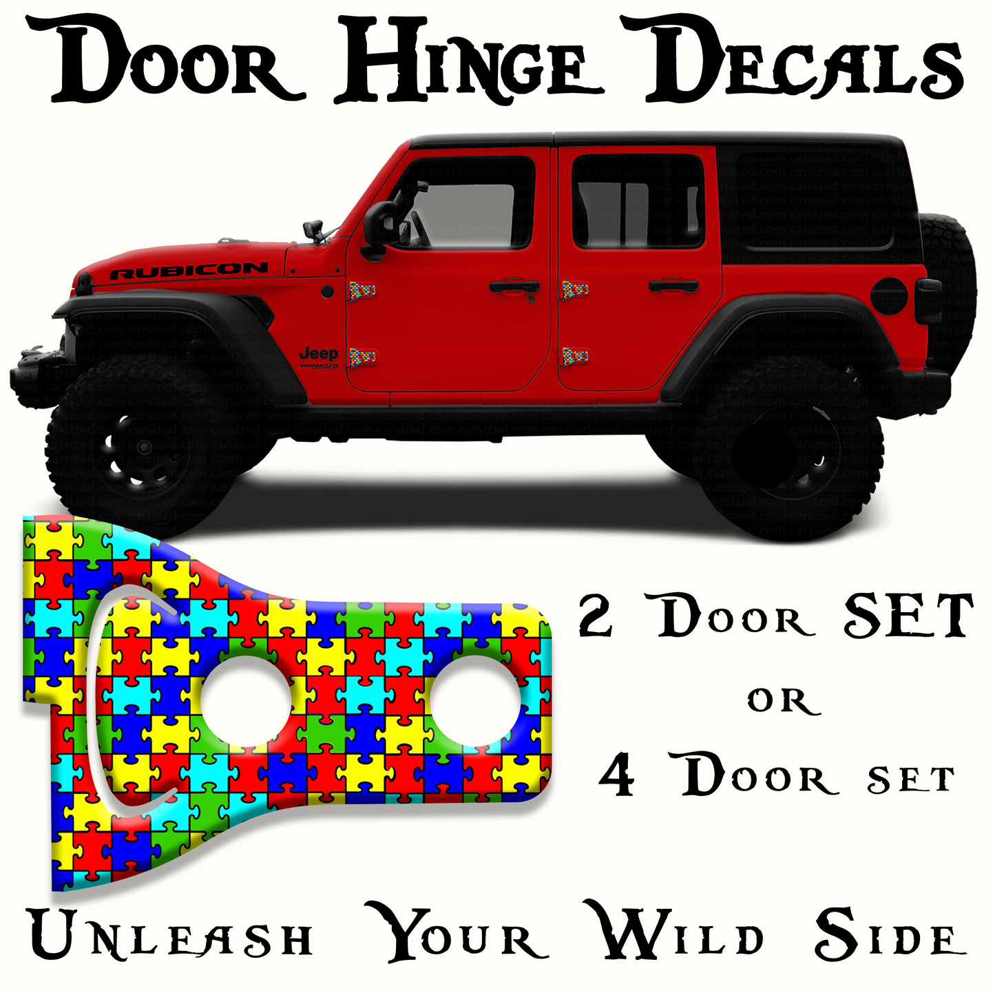 Autism puzzle Door hinge decals 38