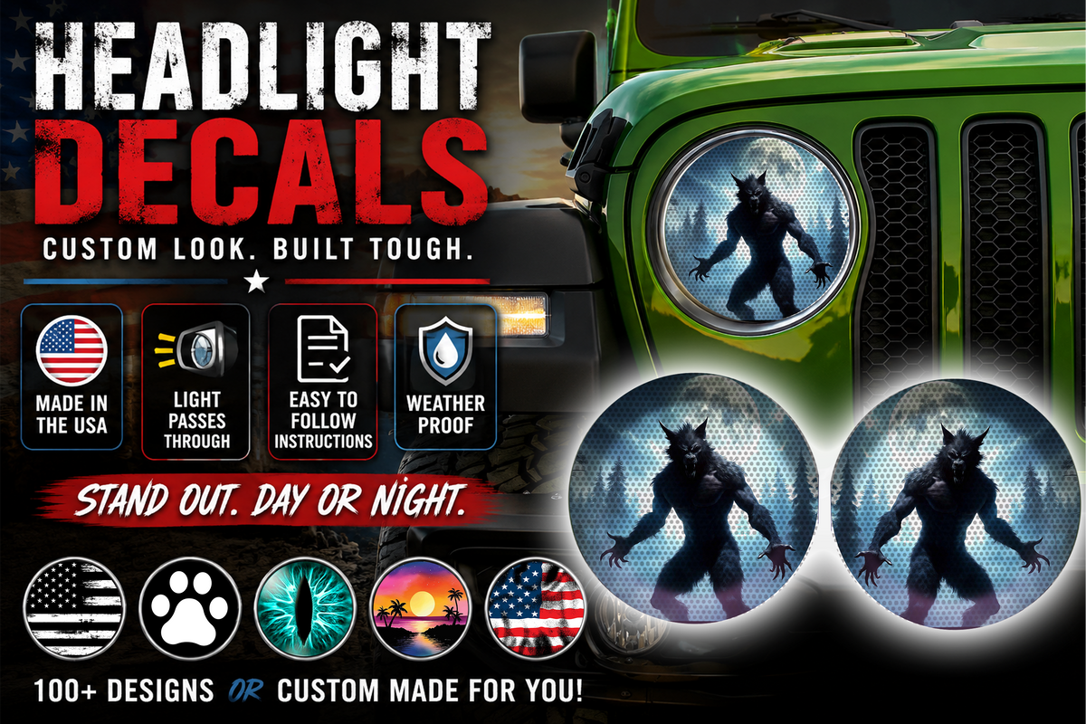 Werewolf eyes headlight decal 46