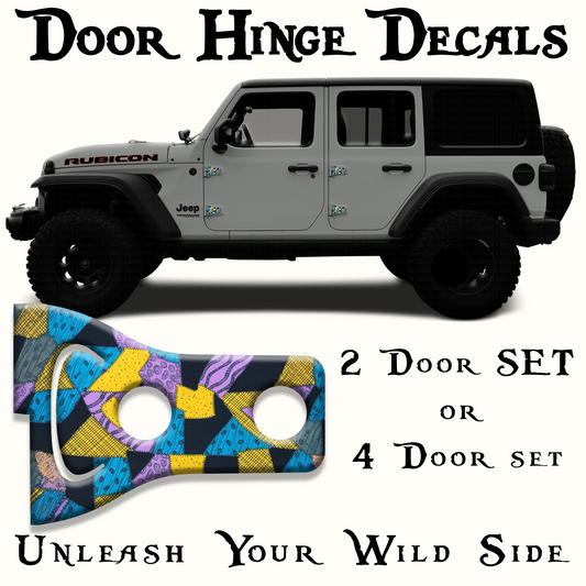 Sallys patchwork dress Door hinge decals 73