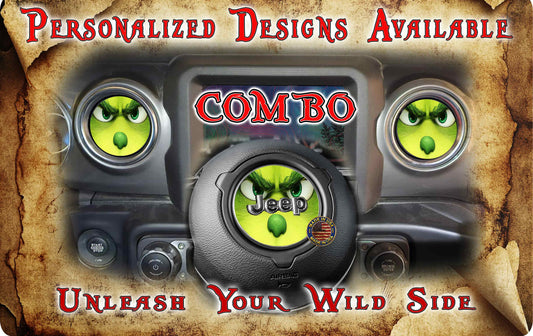 Steering wheel decal Grinch