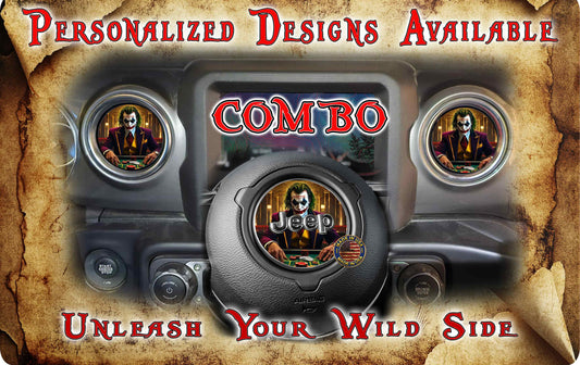 Steering wheel decal combo joker