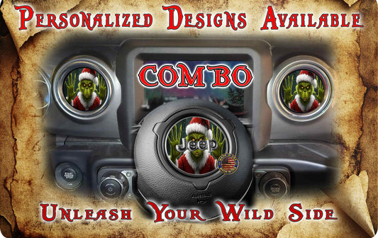 Steering wheel decal Grinch