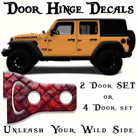 Red dragon scales Door hinge decals 77