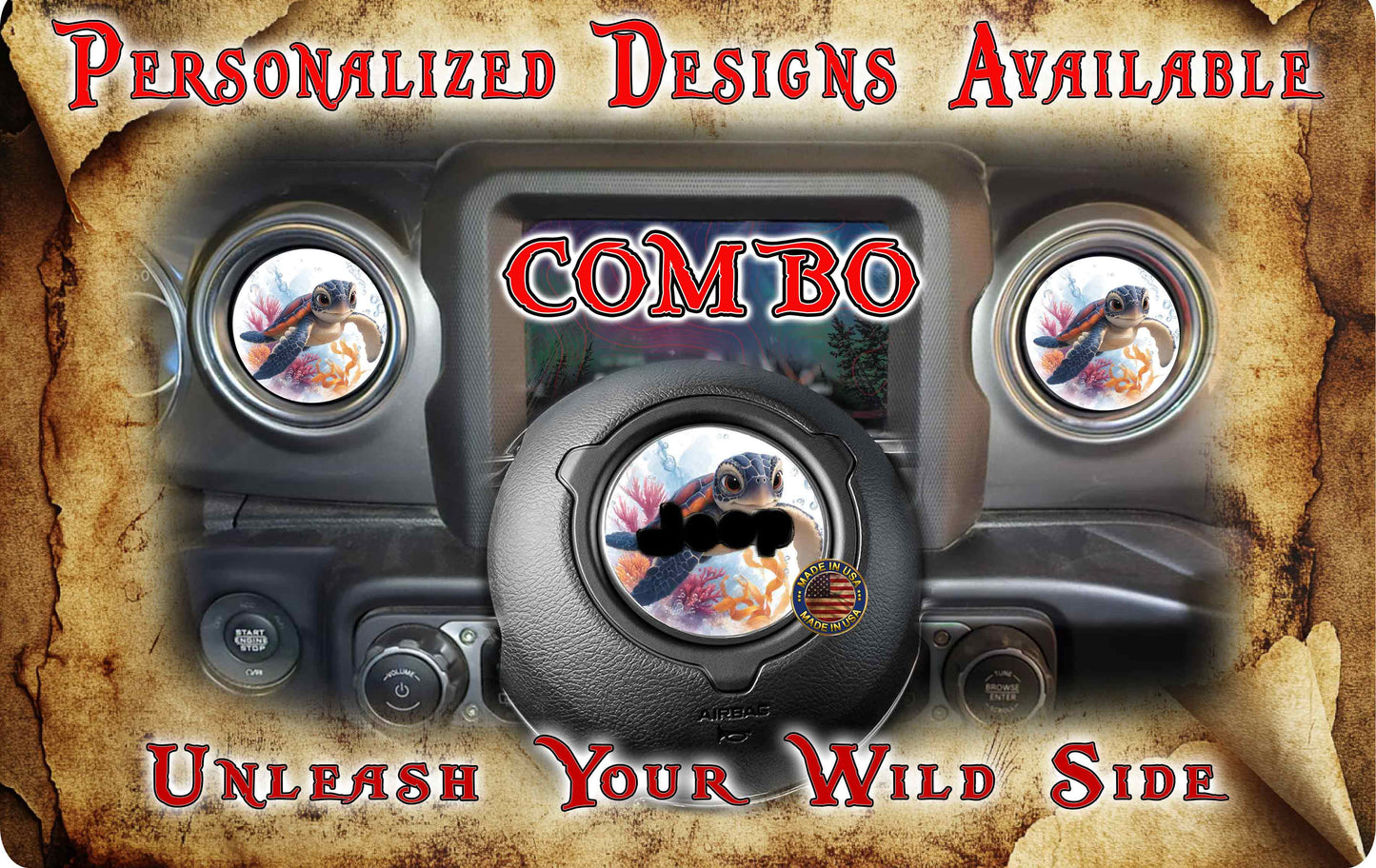 Steering wheel decal Sea turtle