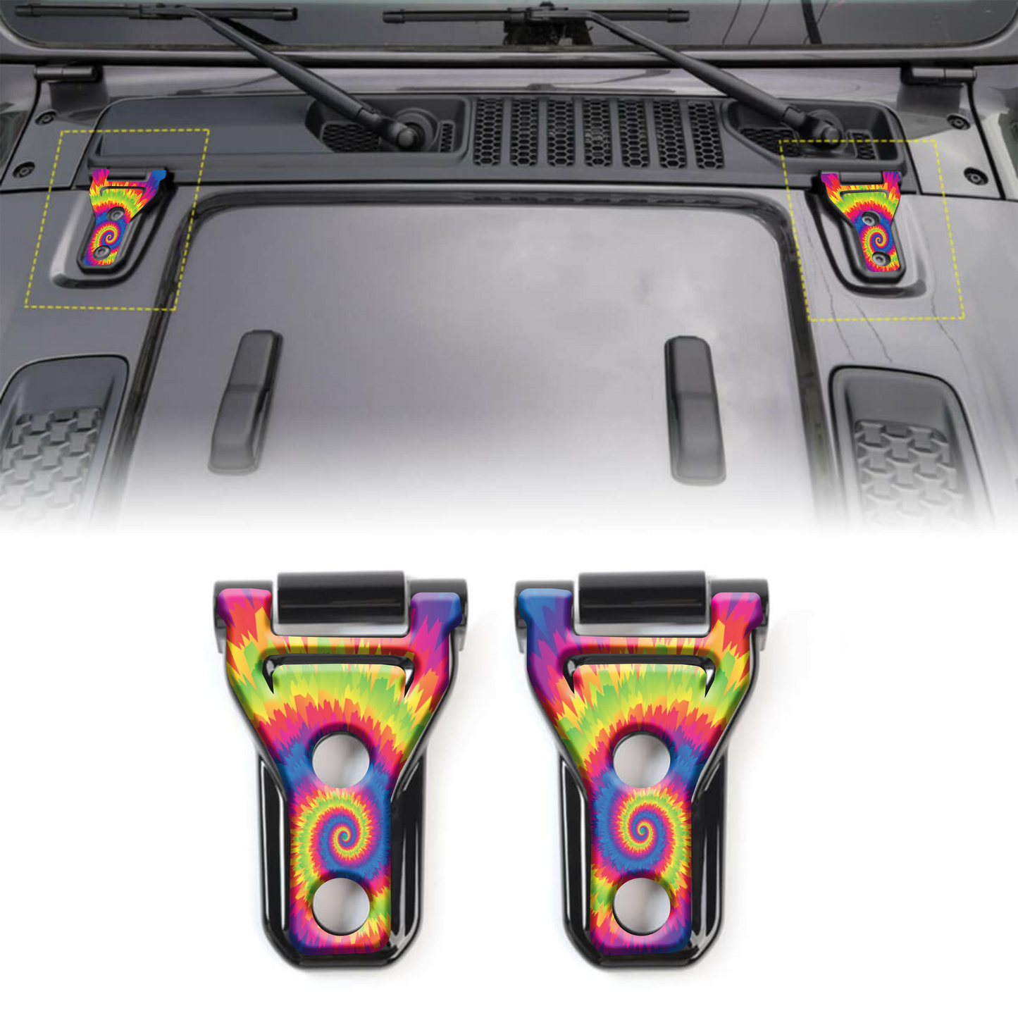 tie dye Hood hinge decals 81