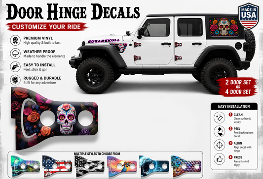 Sugar skull Door hinge decals 83