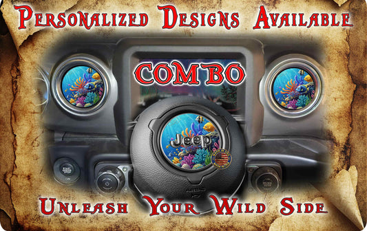 Steering wheel decal reef fish