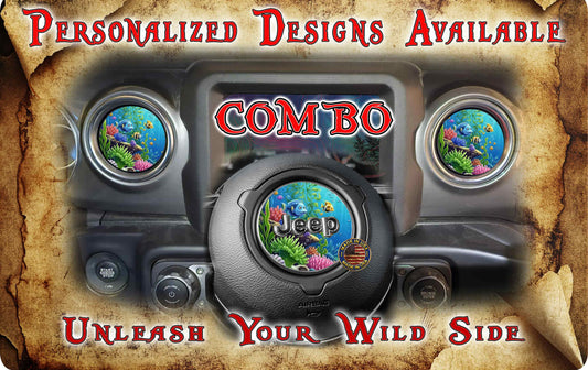 Steering wheel decal reef fish