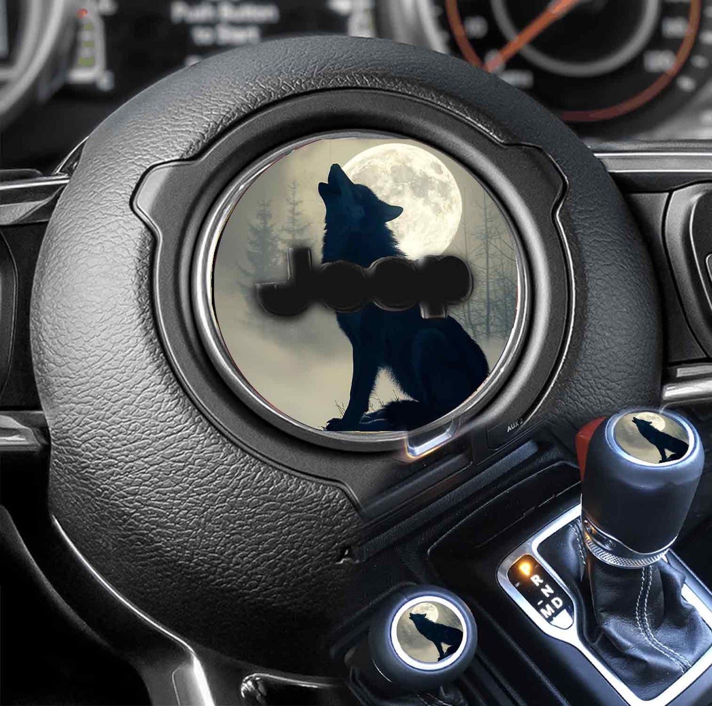 Steering wheel decal wolf 129