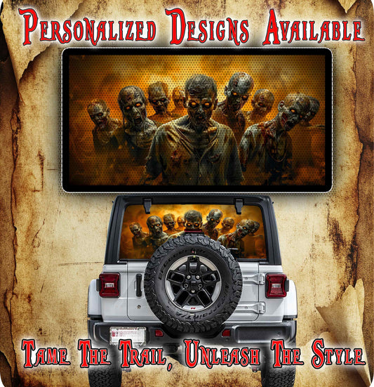 Zombie cow Rear window see through graphic.