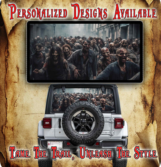 Zombie cow Rear window see through graphic.