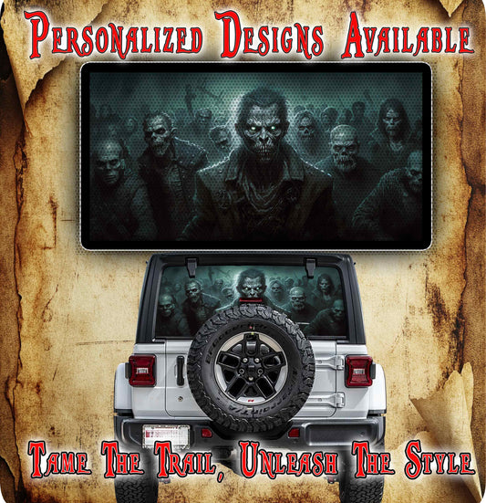 Zombie cow Rear window see through graphic.