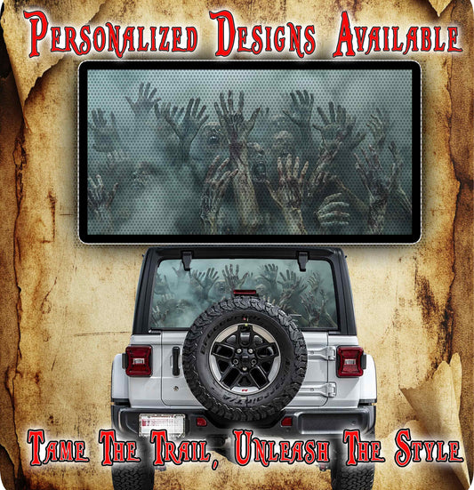 Zombie cow Rear window see through graphic.