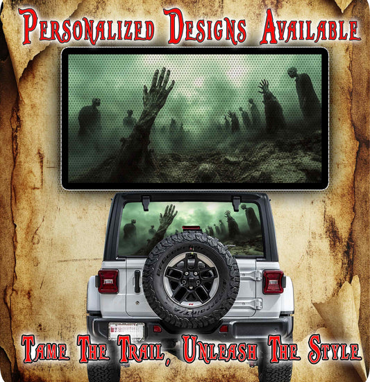 Zombie cow Rear window see through graphic.