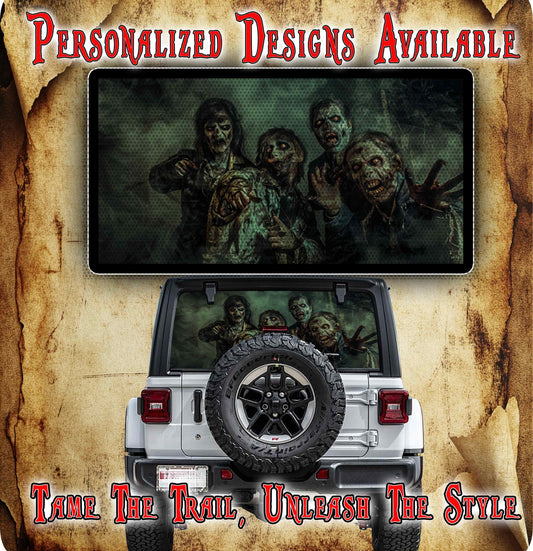 Zombie cow Rear window see through graphic.