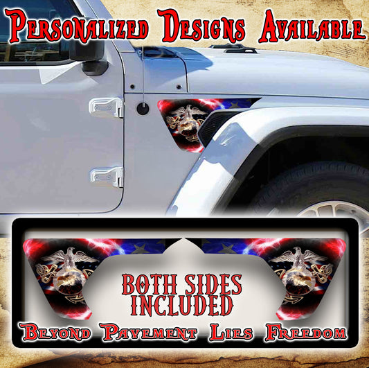 USMC EGA fender vent decal for the JL or JT 2018 or newer