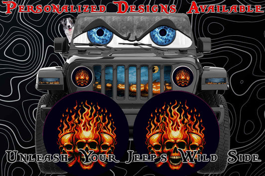 3 Flaming skulls