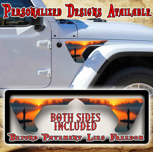 Fishing fender vent decal for the JL or JT 2018 or newer
