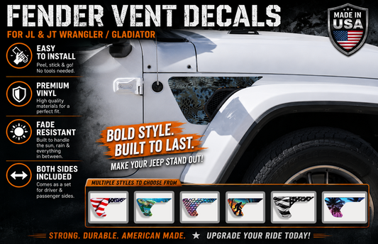 kryptic camo fender vent decal for the JL or JT 2018 or newer 109