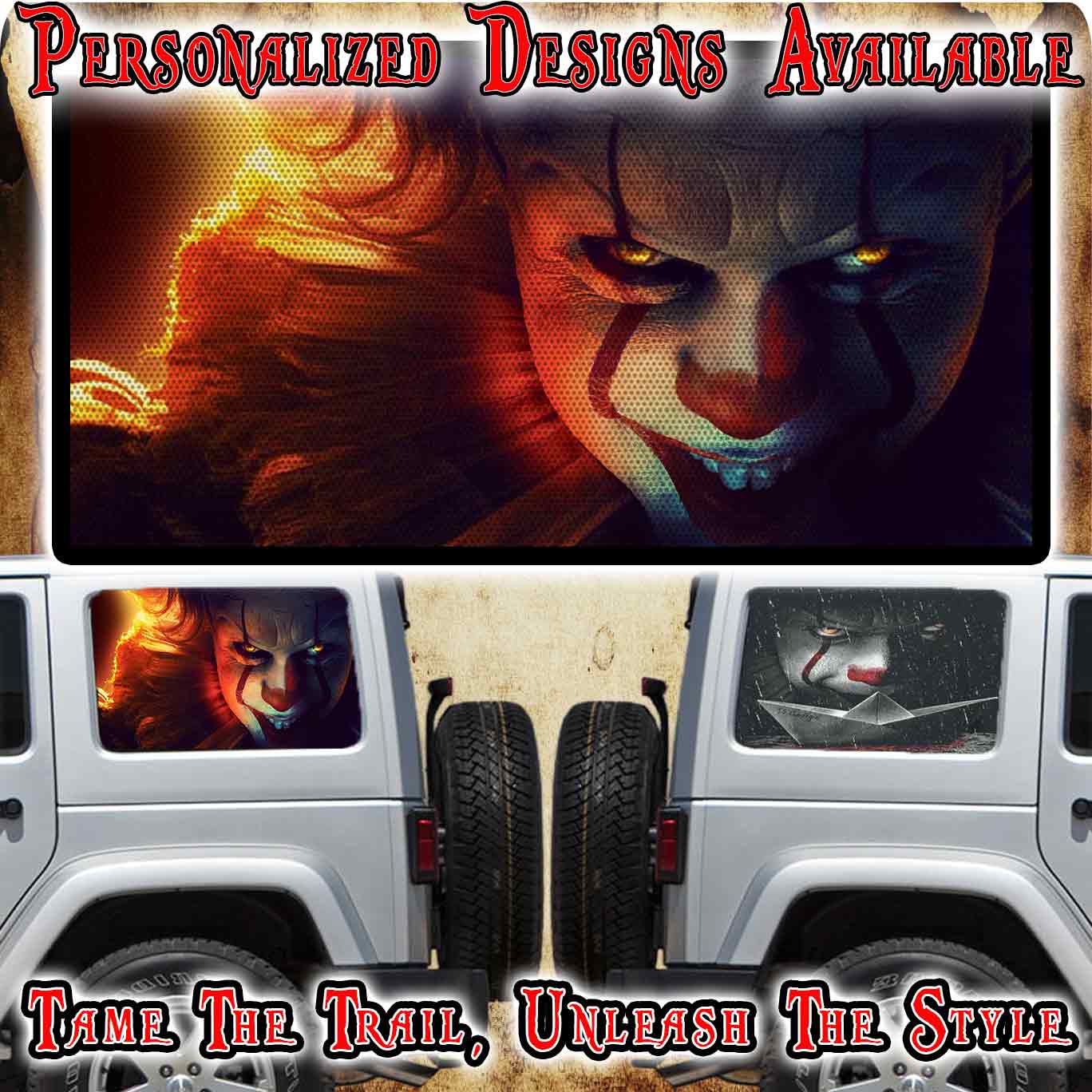 Custom rear window perf decal