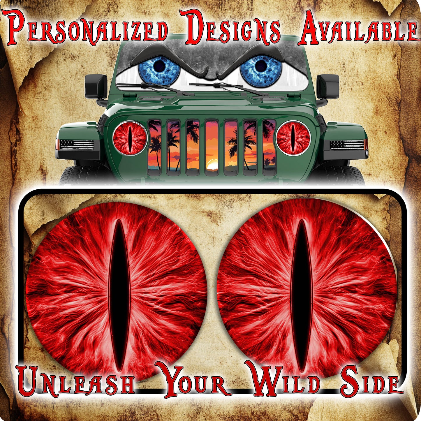 Red cat eye decal 119