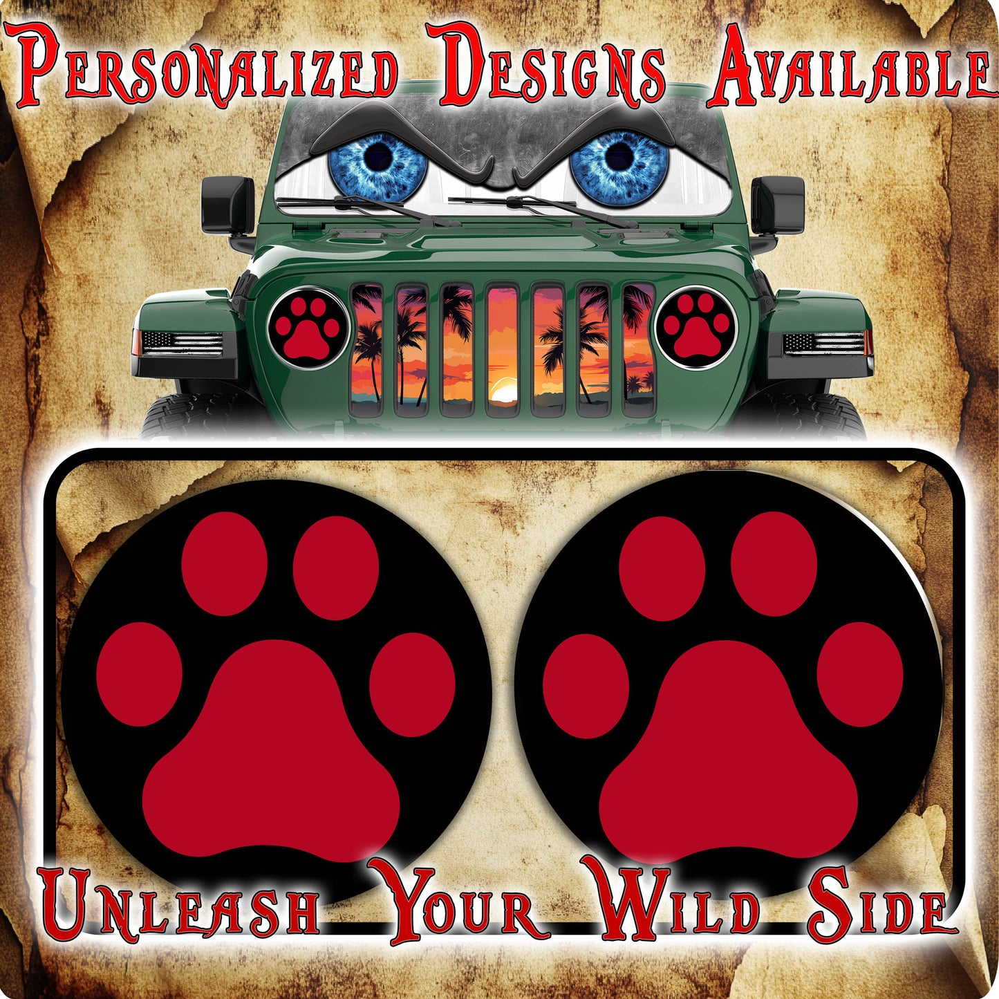 Red Paw print 124