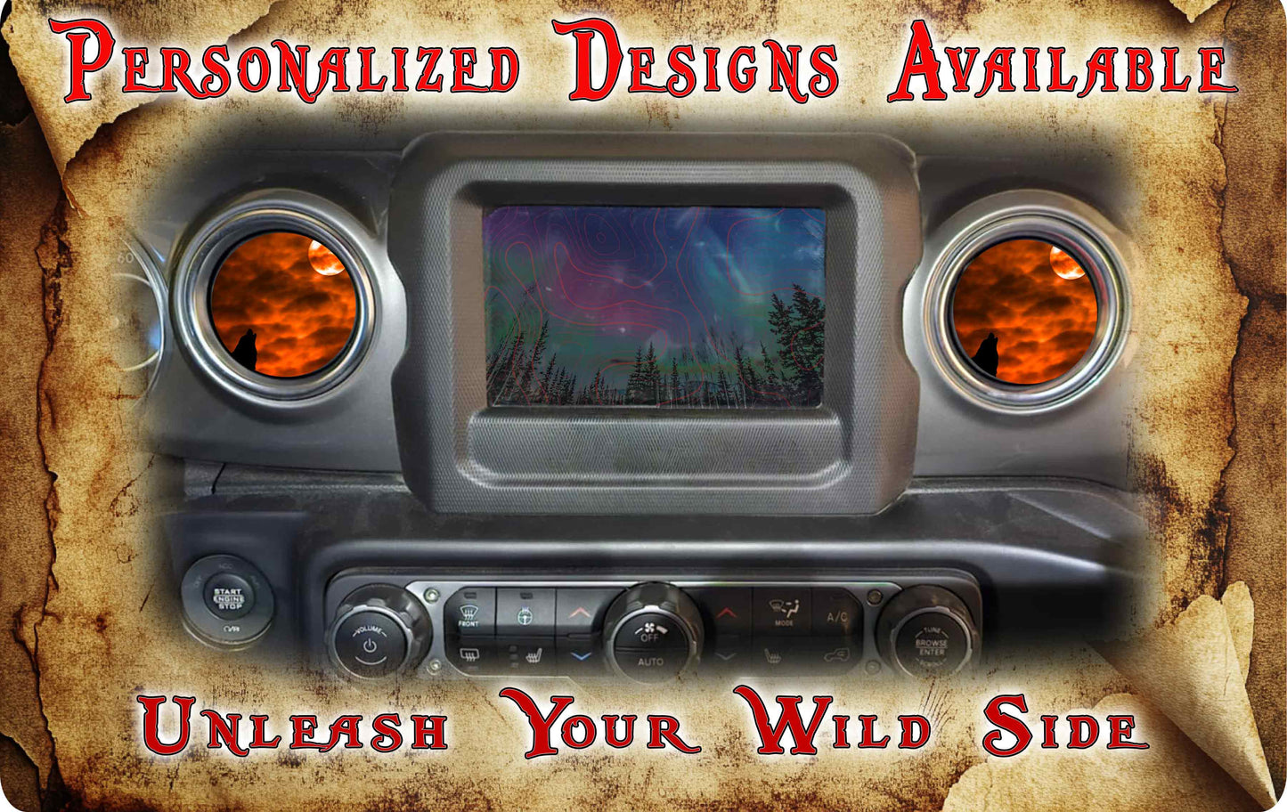Steering wheel decal orange wolf 131
