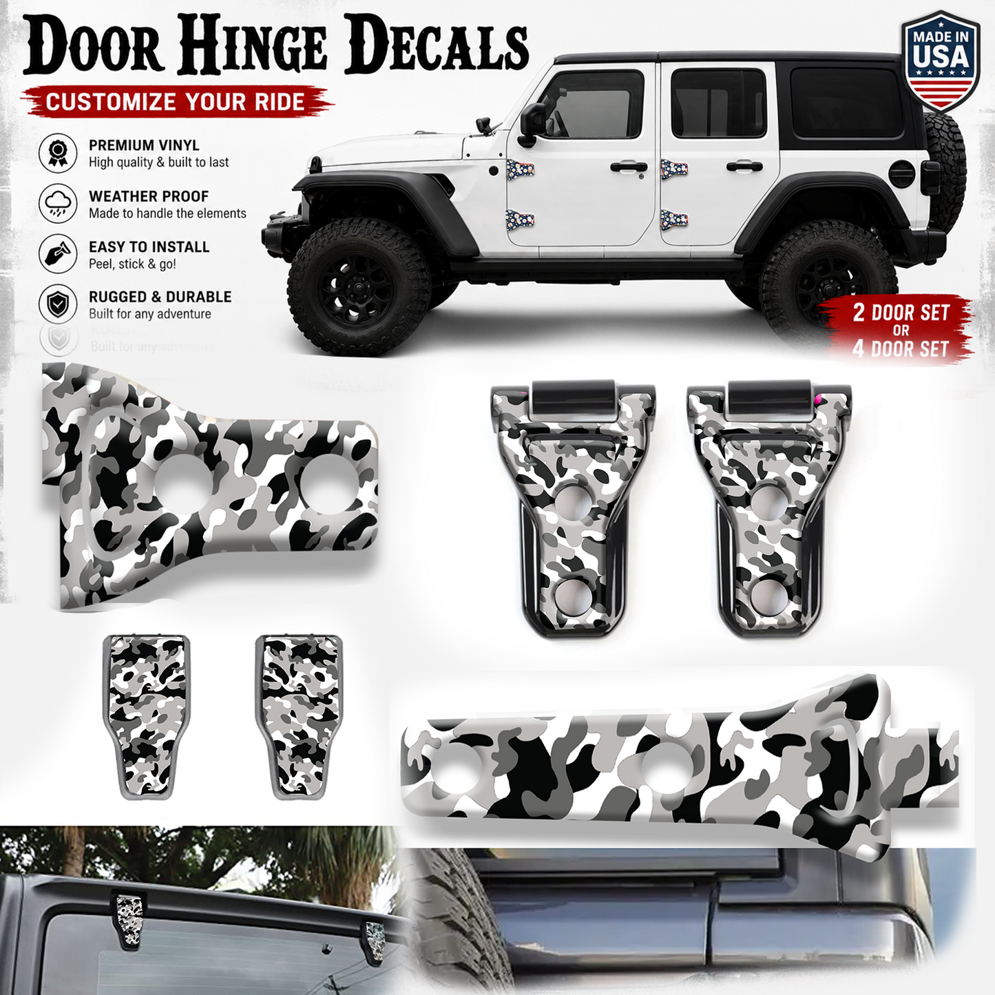 black and white Camo print hinge bundle 13