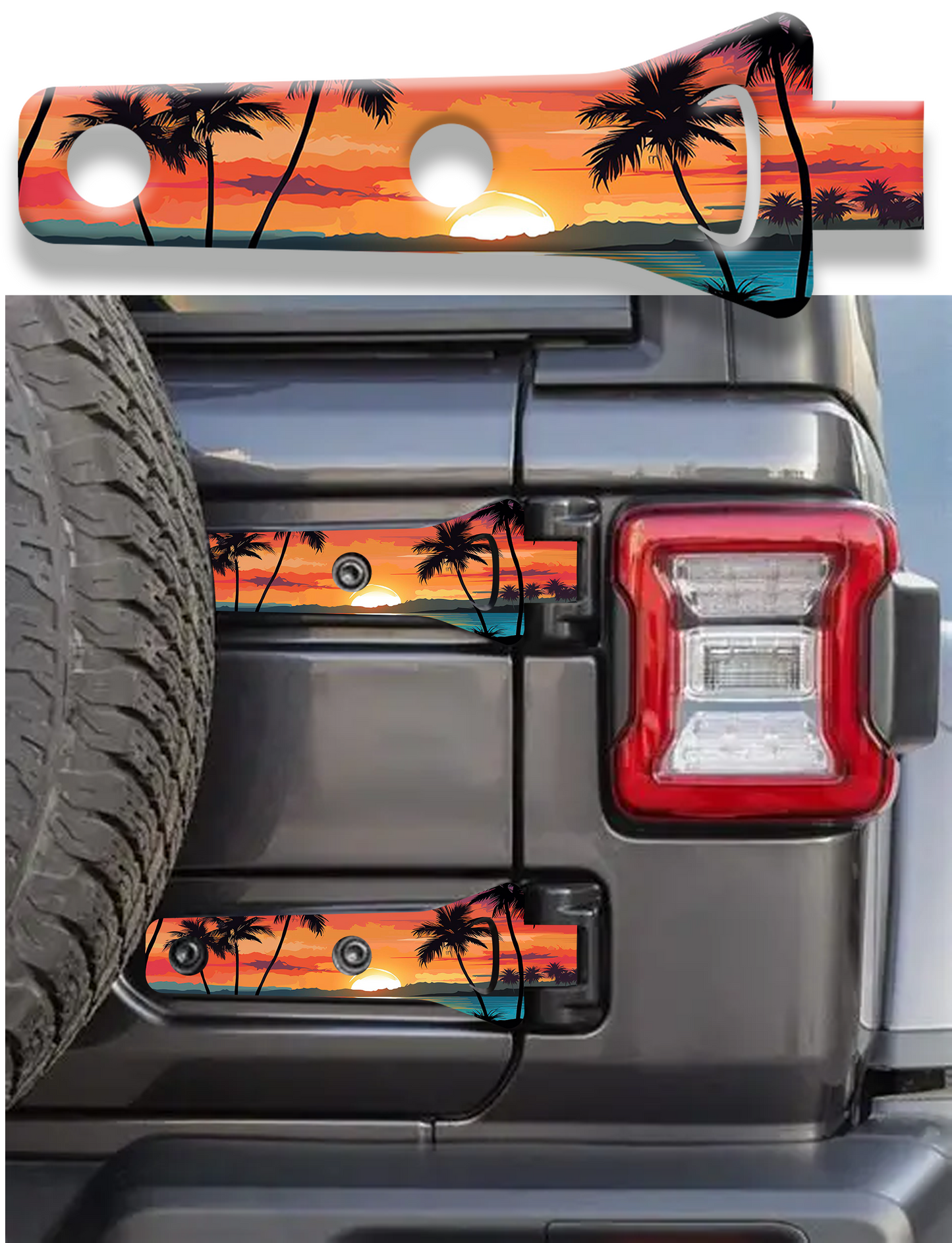 Rear gate hinge decal beach 14