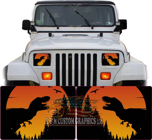 dino Eye decals for YJ or 5x7 headlights