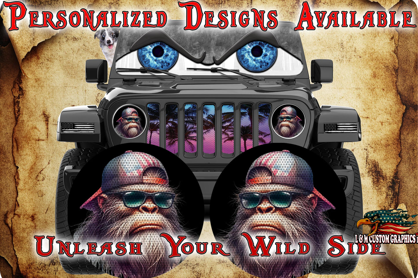 Bigfoot round headlight decals 151