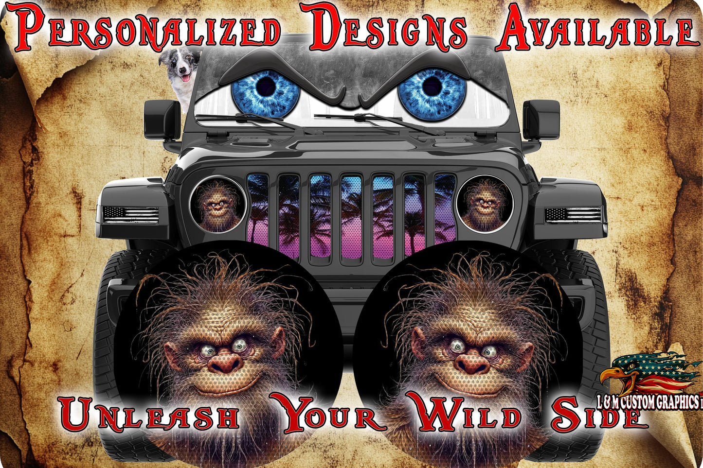 Bigfoot round headlight decals 153